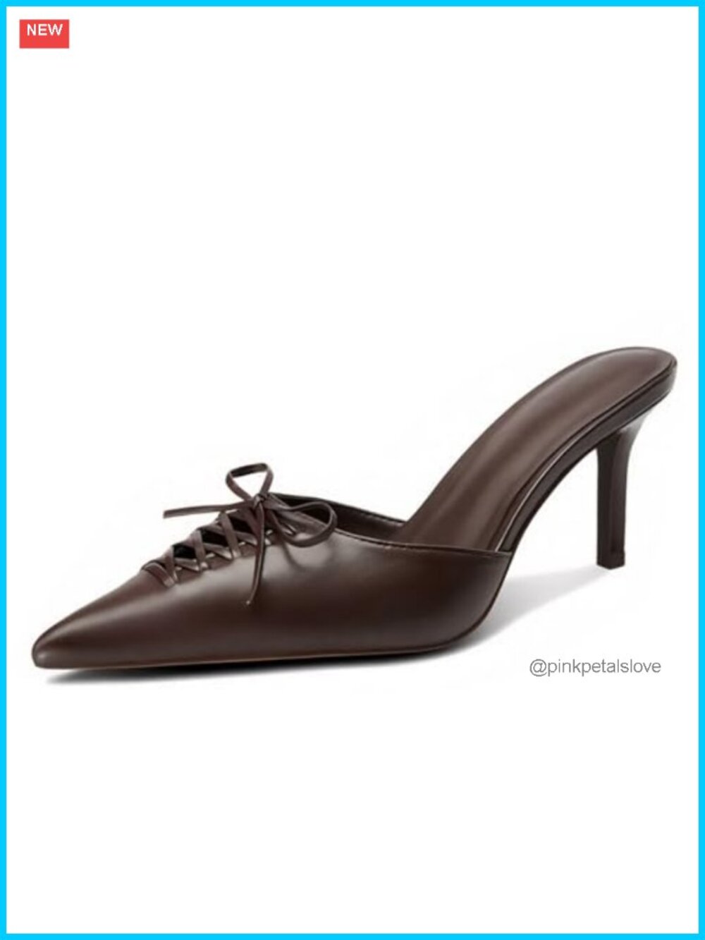 Kitten Heels Pointed Toe Bow Mule Vegan Leather Slip On Dressy Pump